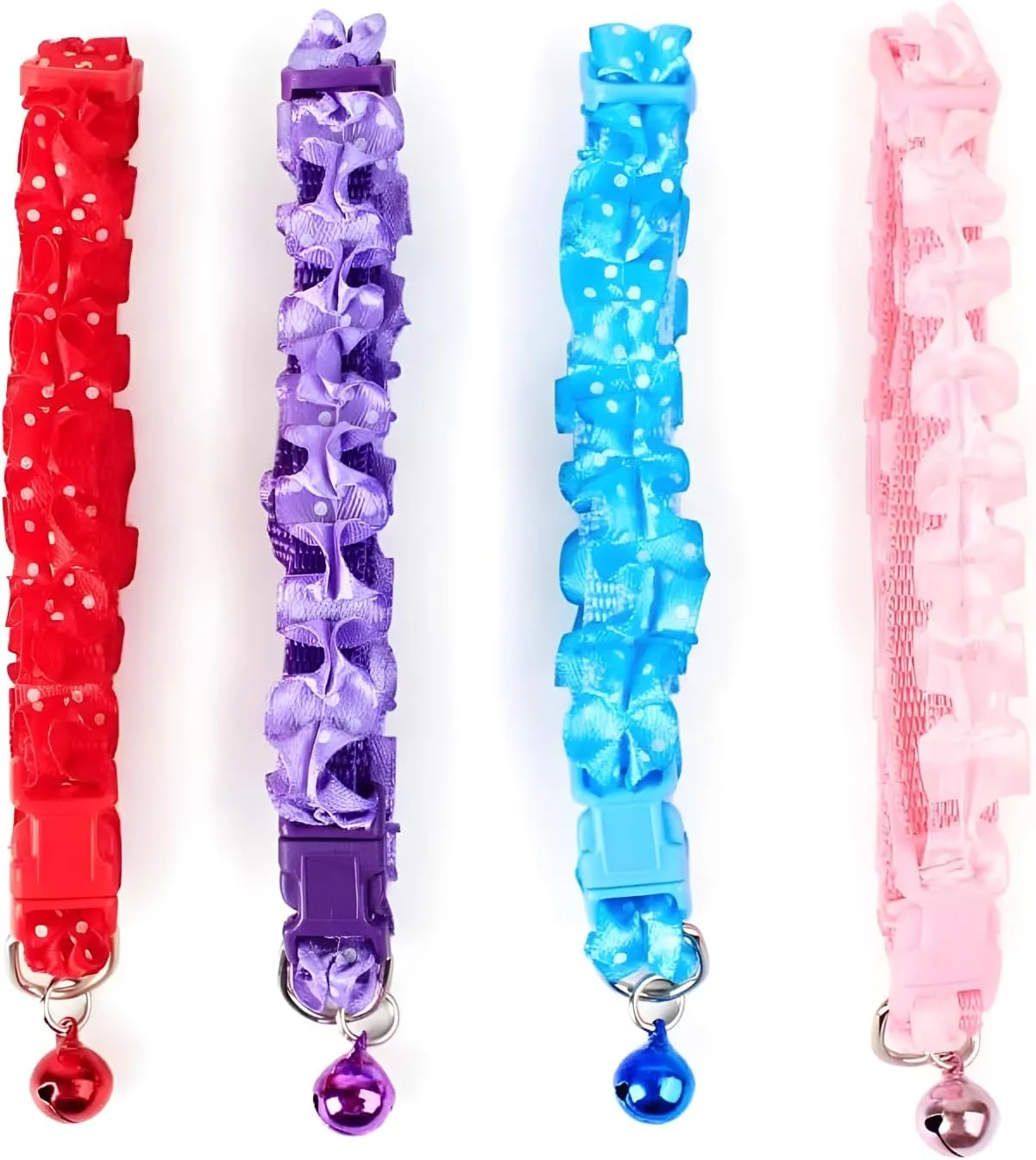 Pink Puppy Collar with Bell, XS Cat Collars Girl Cute Lace Adjustable Buckle for XXS XSmall Extra Small Dogs Puppies Female Tiny Pets Male Boy Kitten Yorkie Chihuahua Teacup X-Small