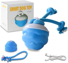 Power Tail 2.0 Dog Toy - Smart Interactive Ball with 3 Sport Modes, Auto-Dodge, Teeth Cleaning Rope Tail, USB-C Rechargeable Motion Activate Rolling Ball, Durable ABS TPR for Medium & Small Dog (1Set)