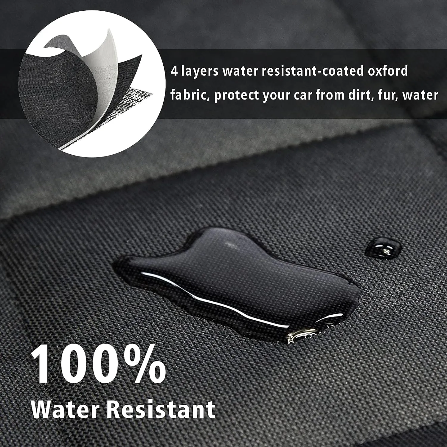 SUV Cargo Liner for Dog, Water-Resistant Dog Cargo Liner with Side Flaps Protector, Non-Slip Trunk Cover with Bumper Flap for SUVs Sedans Vans, Universal Fit Large Size, Black