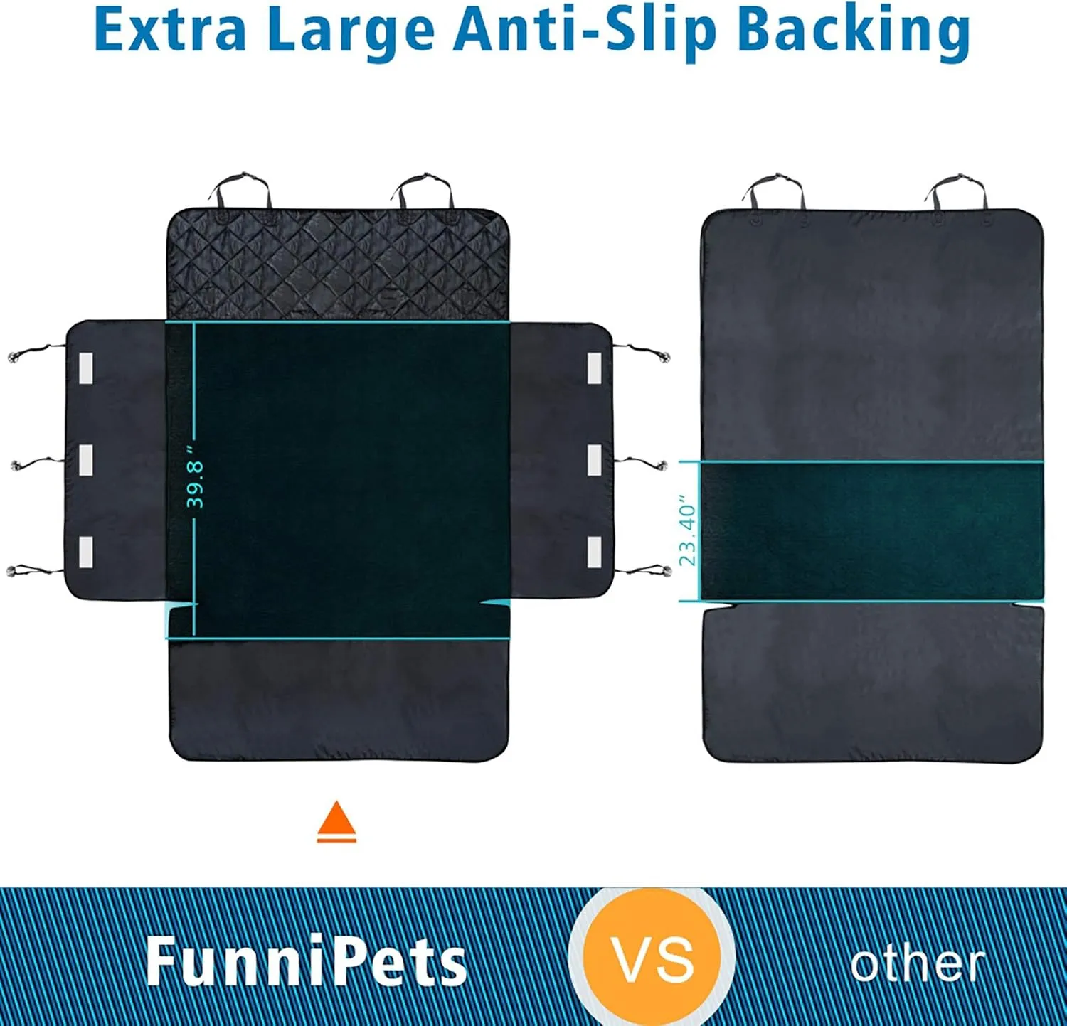 SUV Cargo Liner for Dog, Water-Resistant Dog Cargo Liner with Side Flaps Protector, Non-Slip Trunk Cover with Bumper Flap for SUVs Sedans Vans, Universal Fit Large Size, Black