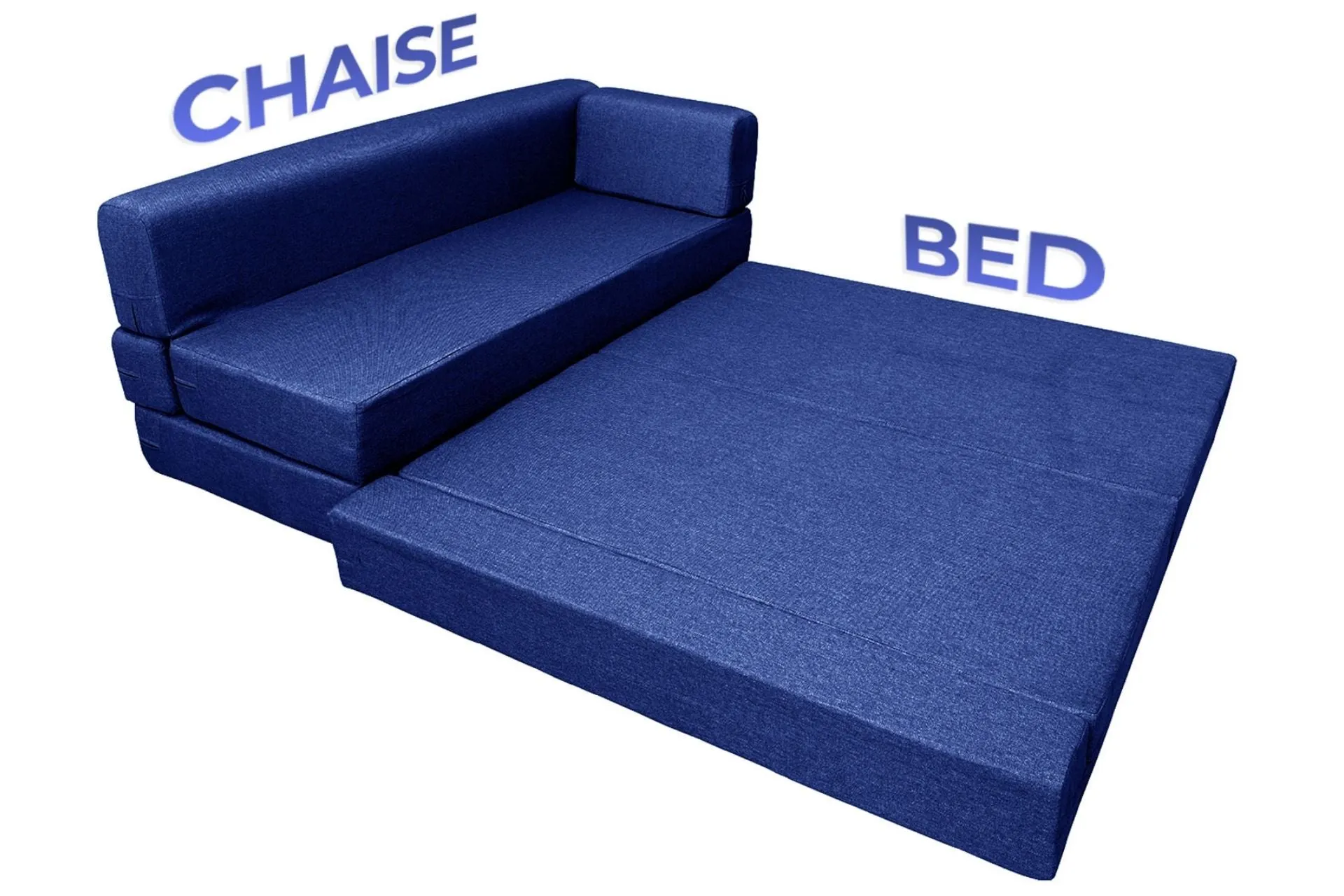 Uberlyfe L Shaped Sofa Bed, Dotted Blue | 5 Seater | 5 Semicircle Cushion
