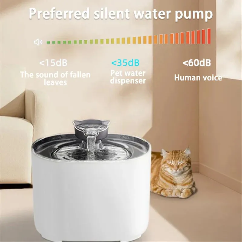 USB Electric Cat Water Fountain with Cat Ear Design and Quiet Pump