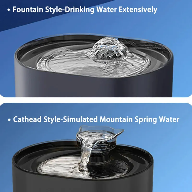 USB Electric Cat Water Fountain with Cat Ear Design and Quiet Pump
