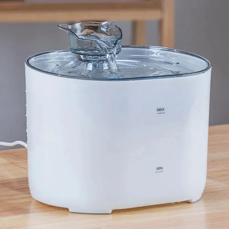 USB Electric Cat Water Fountain with Cat Ear Design and Quiet Pump