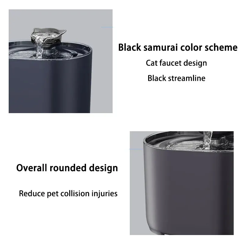 USB Electric Cat Water Fountain with Cat Ear Design and Quiet Pump