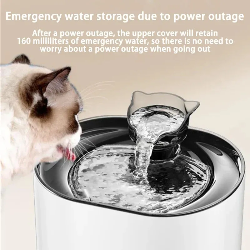 USB Electric Cat Water Fountain with Cat Ear Design and Quiet Pump