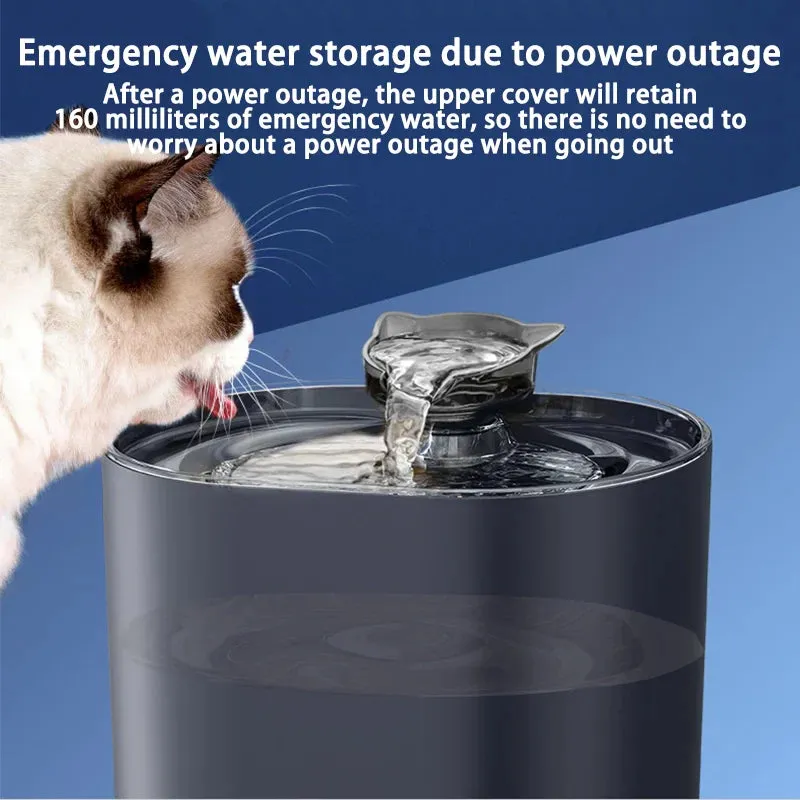 USB Electric Cat Water Fountain with Cat Ear Design and Quiet Pump