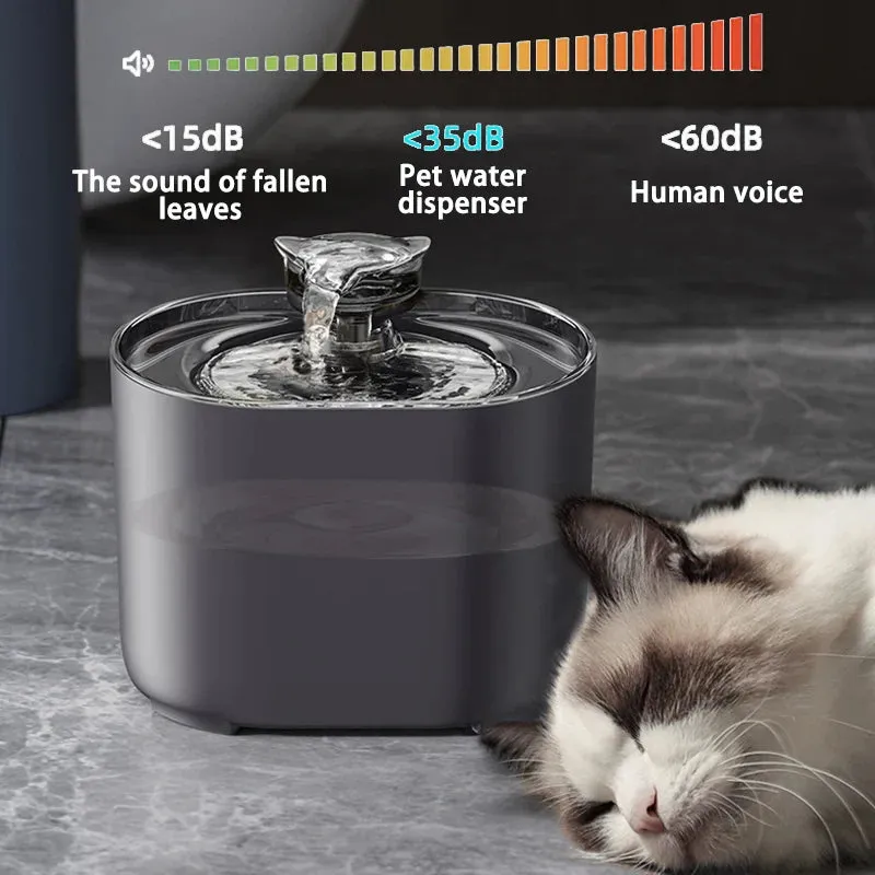 USB Electric Cat Water Fountain with Cat Ear Design and Quiet Pump
