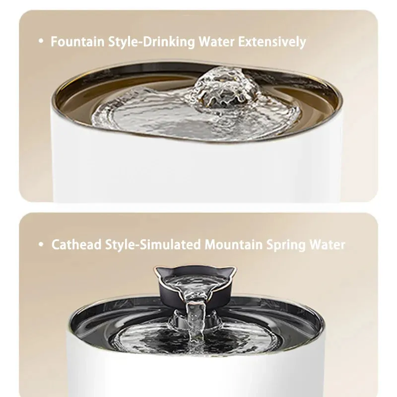 USB Electric Cat Water Fountain with Cat Ear Design and Quiet Pump