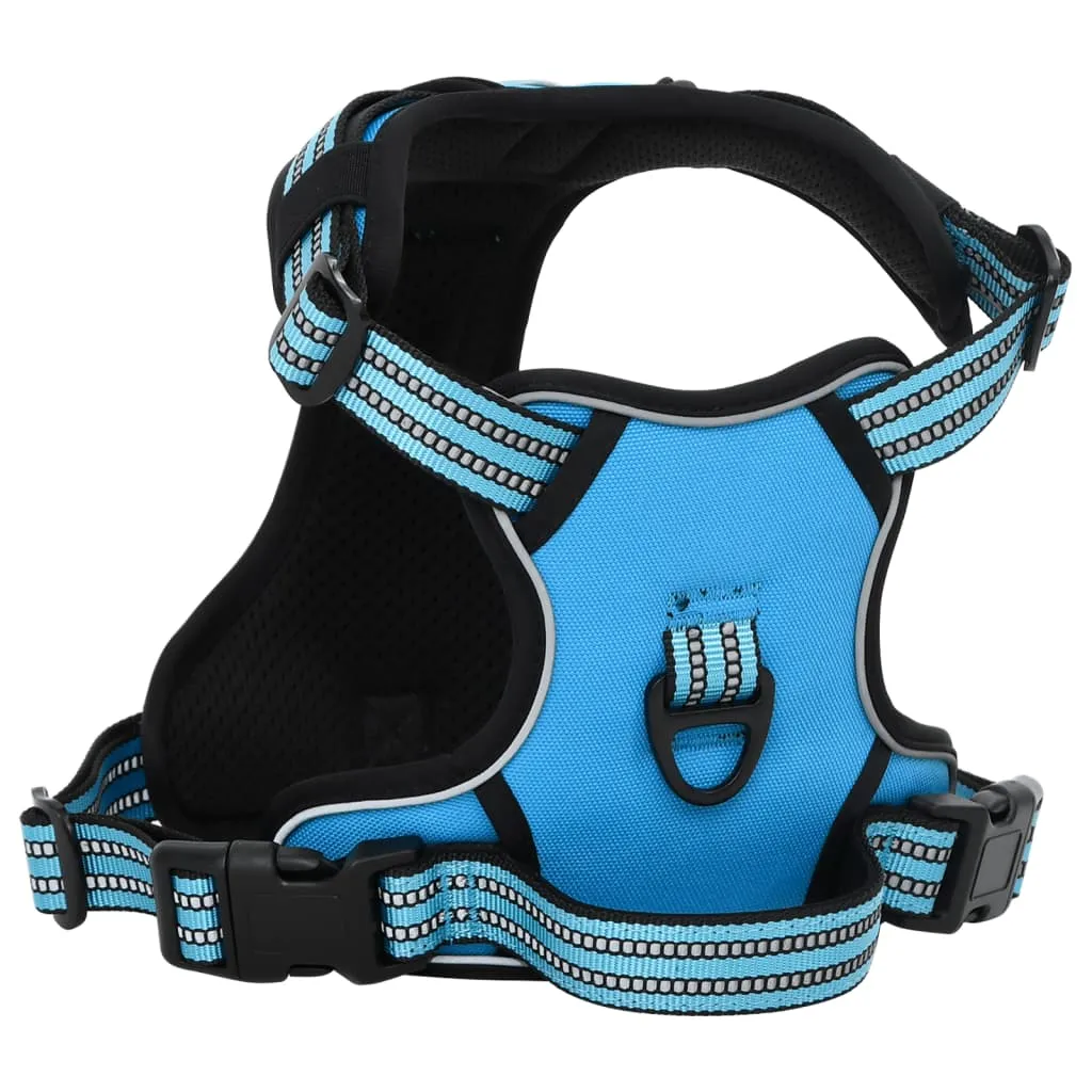 vidaXL Dog Harness with Lead & Collar Adjustable Blue S
