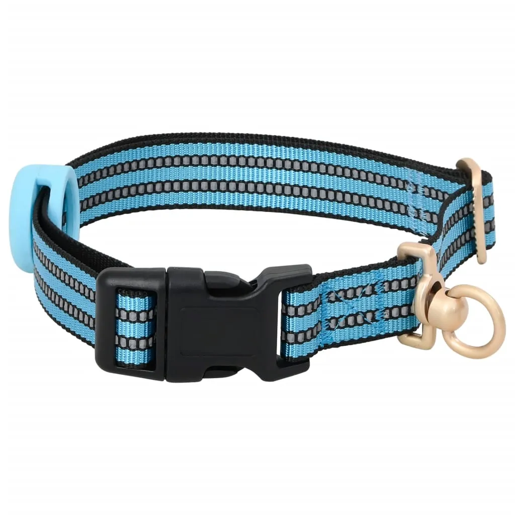 vidaXL Dog Harness with Lead & Collar Adjustable Blue S