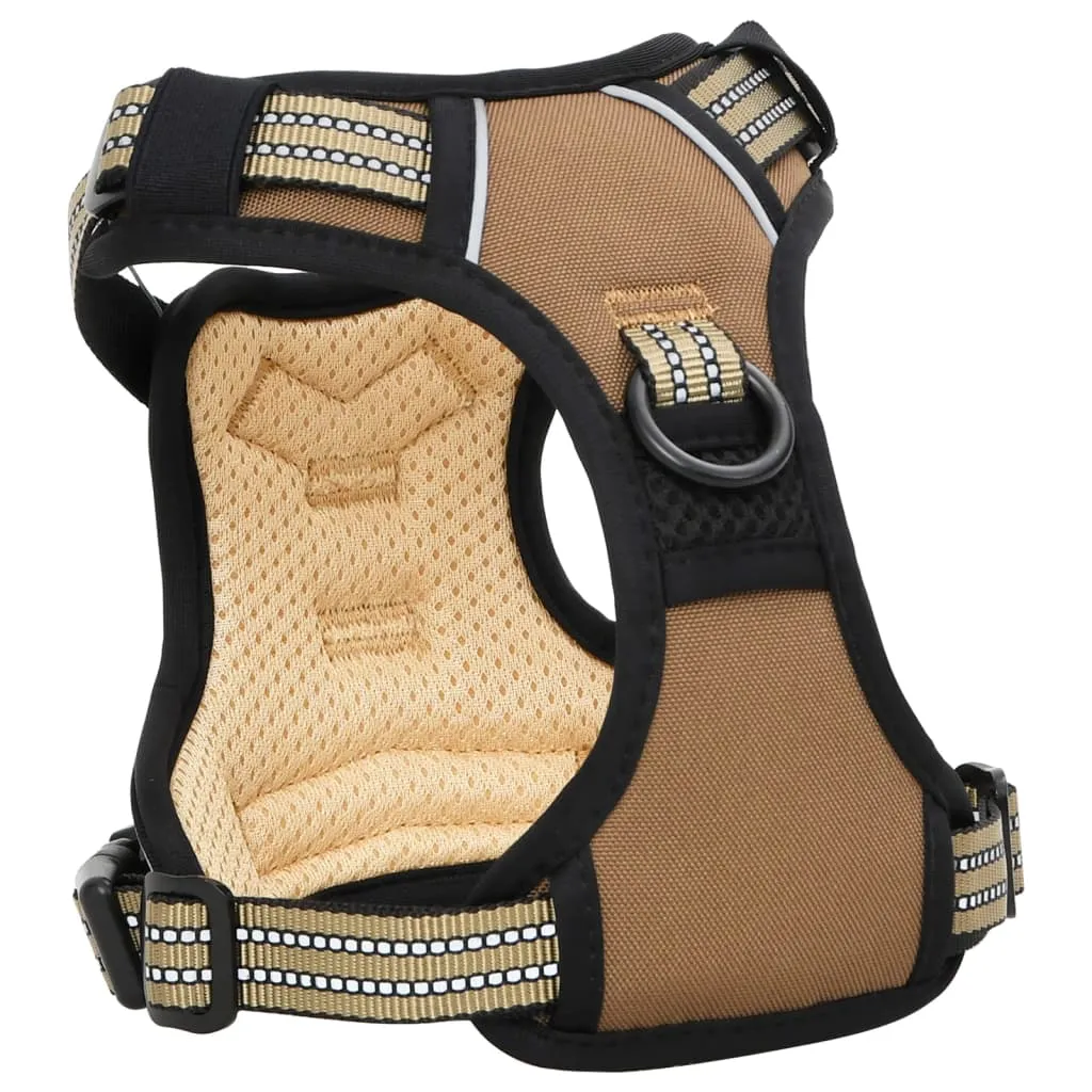 vidaXL Dog Harness with Reflective Stripes Adjustable Brown M