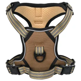 vidaXL Dog Harness with Reflective Stripes Adjustable Brown M