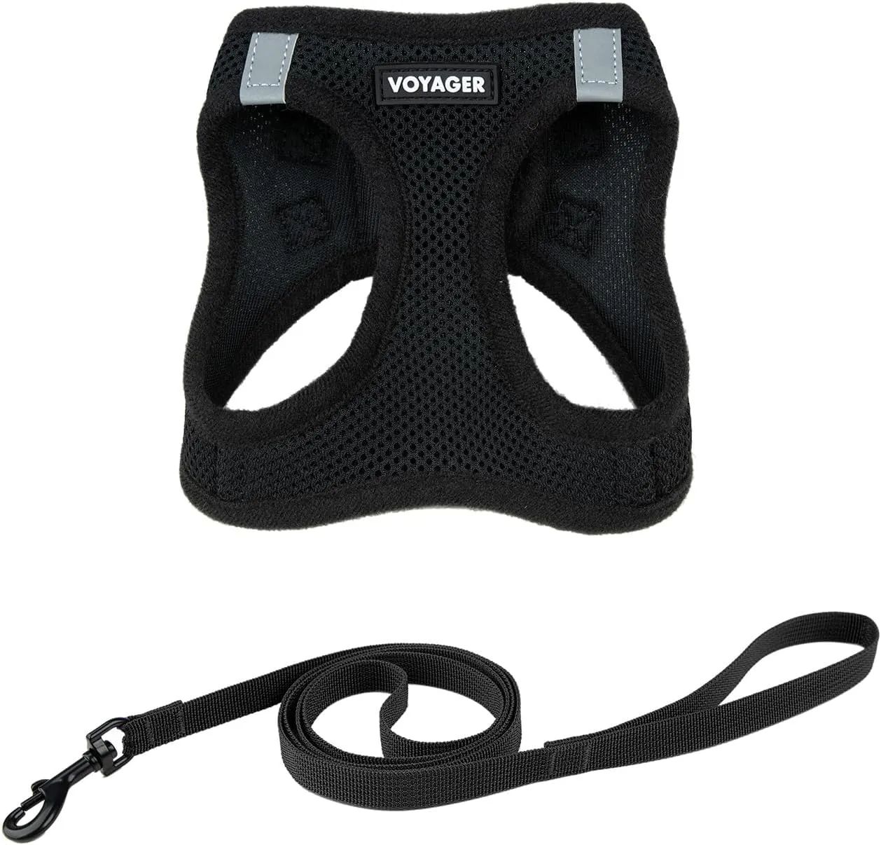 Voyager Step-in Air Cat Leash Harness Set - All Weather Mesh, Step in Vest Harness for Small and Large Cats by Best Pet Supplies - Black, XXS (Chest 12-13.5")