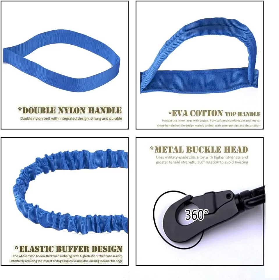 Xqpetlihai Tactical Dog Collar and Leash Set Adjustable Military Nylon Dog Collar with Control Handle and Heavy Duty Metal Buckle for Large DogsDark Blue M